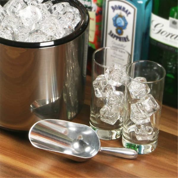 Isbitsske - Isskovl - Isske - 21.6*7.8*4.6cm - 12oz - Aluminiumslegering - Sølv - Isværktøj - Multifunktionel ske - Til kæledyrsfoder, slik