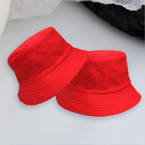 Vikbar solhatt med brett brätte, vändbar, unisex, för semester - Billiga presenter Black - Red
