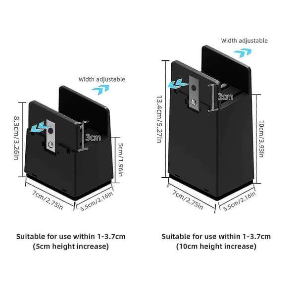 Möbelbensförhöjare Kraftiga Justerbara Soffbordslyft Benförlängare Soffbord Sofföverraskningspresent Black*4pcs 5cm