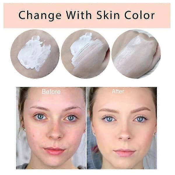 2 stk Tlm farveskiftende foundation til aldrende hud, flydende makeupbase nøgen ansigtsconcealercreme