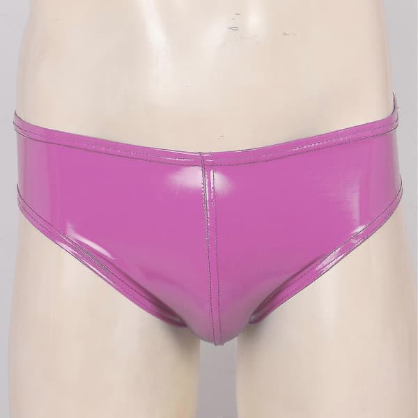 Herre Wet Look Patent Læder Briefs Undertøj Elastisk Taljebånd Underbukser Til Klub Pole Dancing Black A M