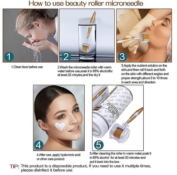 Zgts 192 Derma Roller Titanium Micro Needles System Dermaroller Derma Roller Mesoterapi 0.25/0.30/0.5/0.75/1.0/1.5/2.0/2.5/3.0mm Nåle Til Ansigts C 2.0mm