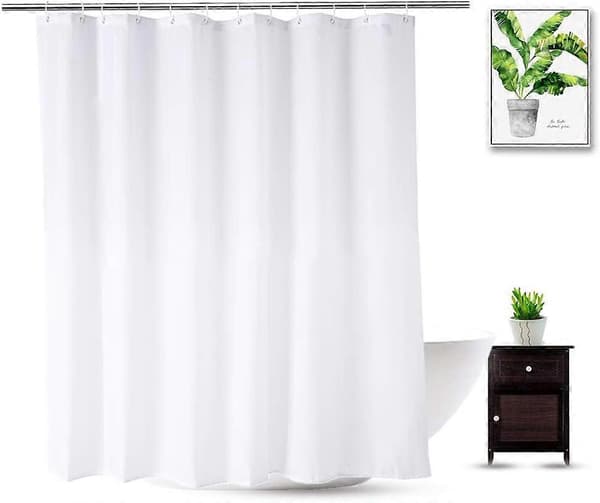 Dusjforheng Anti-mugg - Inkludert ringer - Vanntett - Dusjforheng - 150*180cm - Polyester - hvit