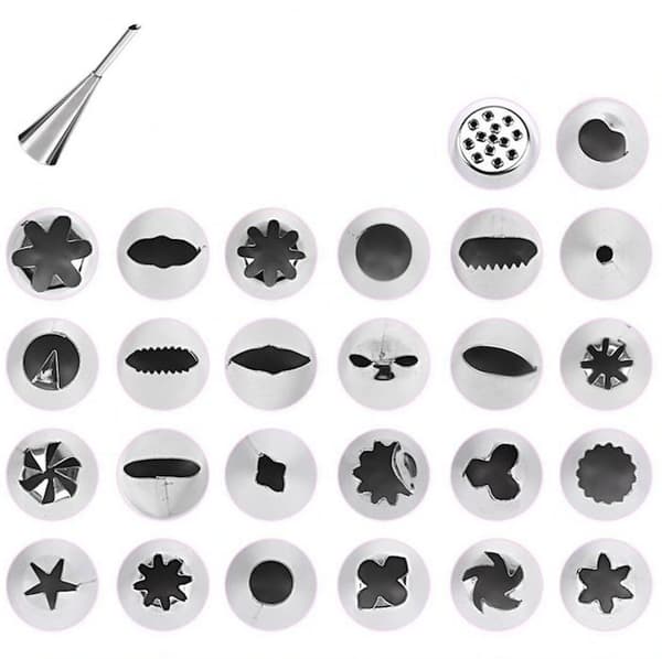 Piping Tip Set - 27 Piping Tips, Piping Bag & Coupler - Baking Tools Turquoise Turquoise Turkos