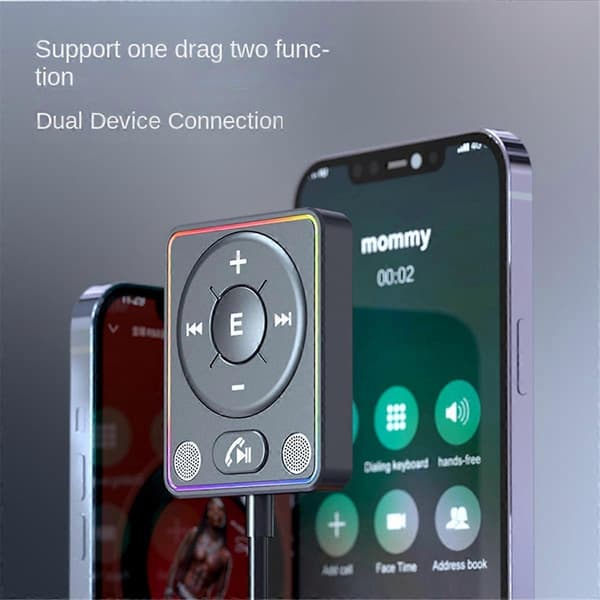 Bluetooth 5.4 AUX Autoadapteri [Vahvemmat kaksoismikrofonit ja melunvaimennus] Bluetooth-vastaanotin autoon M_Kvalitetsgåvor