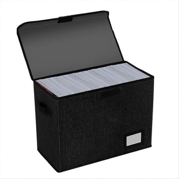 Comic Book Storage Boxes, Foldable Comic Book Box with Lid, Book Box for [YJD] Black