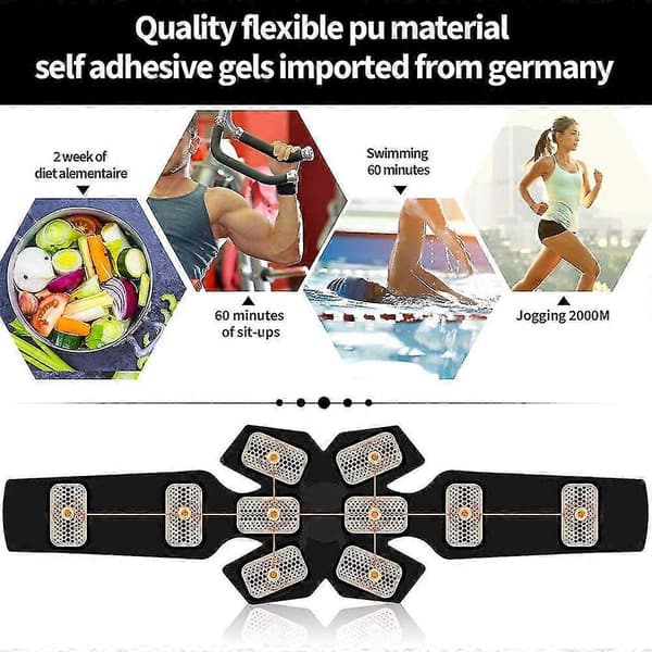 Abs Stimulating Belt, magträningsapparat för muskler, blå
