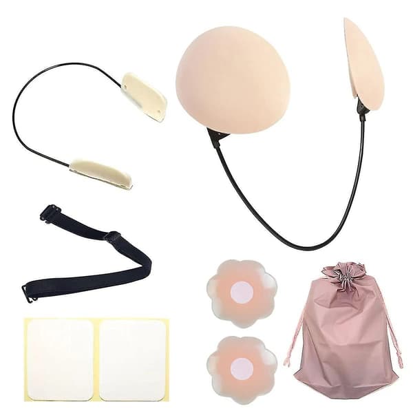 Push Up Frontlös BH Kit Djup Urringning BH Kit BH Dold BH Hud Beige