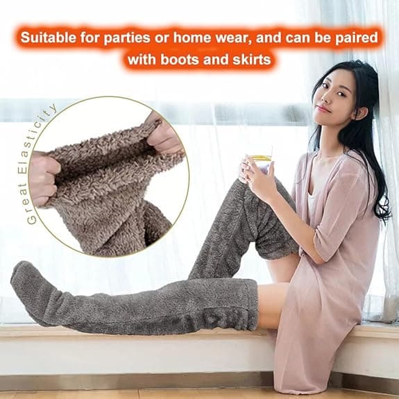Snuggs Mysiga strømper Lårhøje Knæhøje Snuggle Paws Høje strømper vit