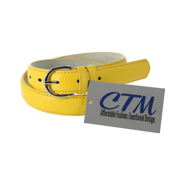 CTM Läder 1 1/8 Tums Klänningsbälte (Dam) Överraskningspresent Yellow L