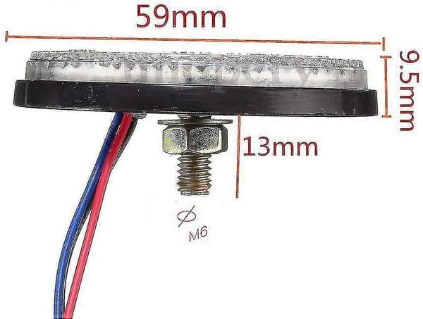 LED trailerlys, 2 stk. baglygte LED-lys Bremselys Rund Reflektor 12V LED Markeringslys (rød, 2 stk.) H