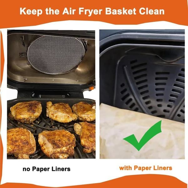 Bagepapir til Airfryer Philips Airfryer Serie 3000, Bagepapir til Philips Dual Basket Airfryer 9 Liter (60stk+60stk)