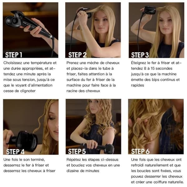 Professional Curling Iron, Automatic Curling Iron, 140/160/230 °C, 3 Temperature Settings, Ceramic Curling Iron, Styling