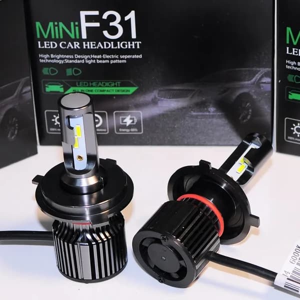H4 LED nærlys + fjernlys CSP chip 6000k F31 kit multicolor multifärg