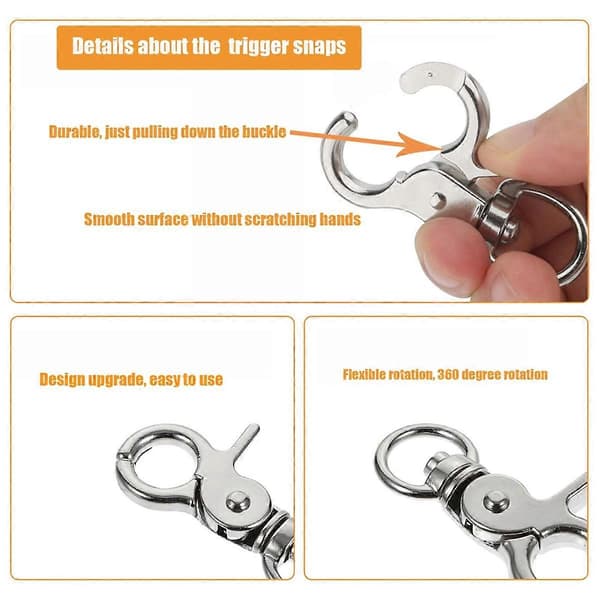 20 Pcs Trigger Snap Hooks Heavy Duty Swivel Snap Hooks Metal Buckles