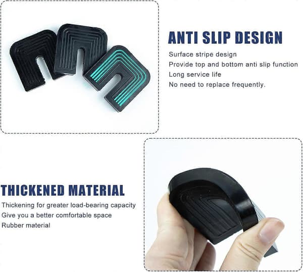 12 Stykker Gummi Vibrationsdæmpere til Aircondition, U-formet Stødpude til Aircondition Anti-Vibrationsfødder Støtte til Udendørs Split Aircondition