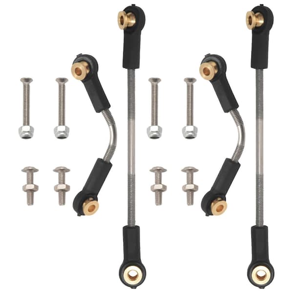 2 sæt styrestang servostang opgraderingsdele til B14 B24 B16 B36 C14 C24 C44 1/16 RC bil tilbehør Black  Silver