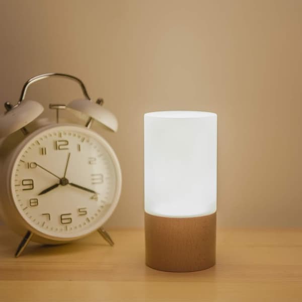 Small Wooden LED Table Lamp, Bedroom Night Light