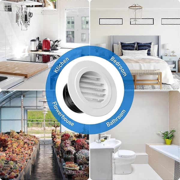 Ventilasjonsrist - Ø 150 mm - Veggventil - Kulerist - Ventilhette - Ventildeksel - Luftutløp - Insektnett - Fast