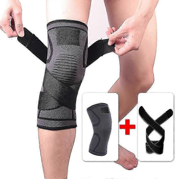 Justerbart knästöd 3d Kompression Gym Knäskydd Ärm, svart XL Svart