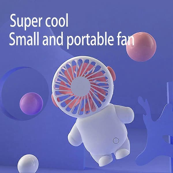 USB-opladning Lille ventilator Bærbar lyserød astronaut miniventilator lyserød
