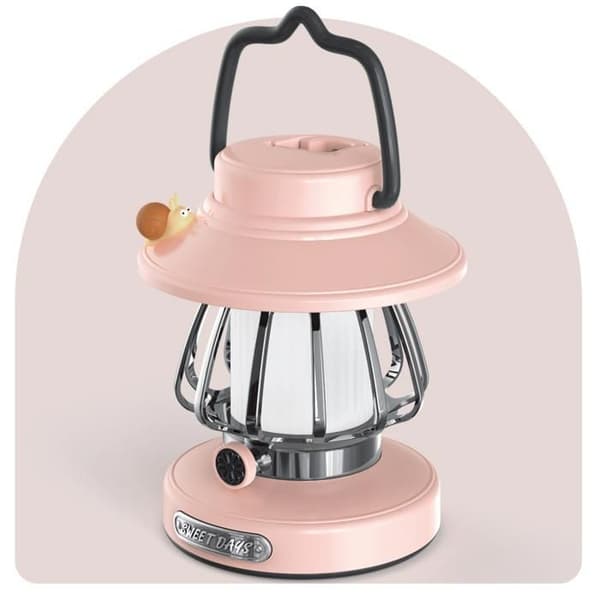 Portable Hanging Night Light (Snail Design); USB Rechargeable | Touch Control | PVC Material | Pink