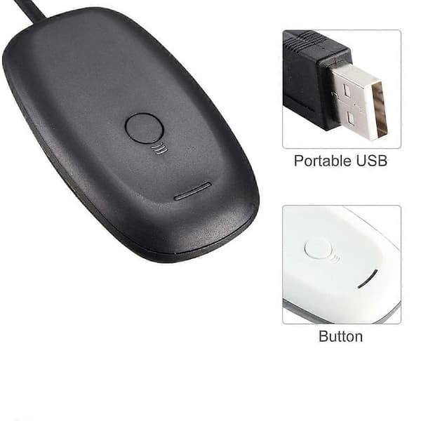 Kompatibel med XBOX360-kontrollermottaker trådløs kontroller til PC-adapter Trådløs spillmottaker for Windows - svart -