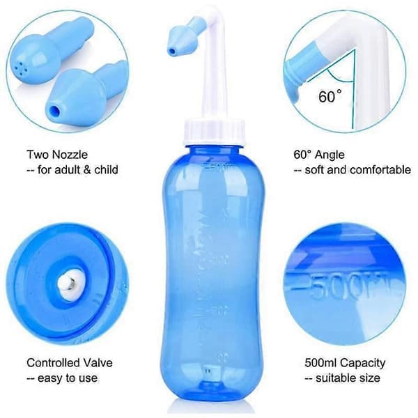 2 STK 500 ml - Neserenser for nesevask, nesevasker (500 ml flaske)_Bra saker Blue