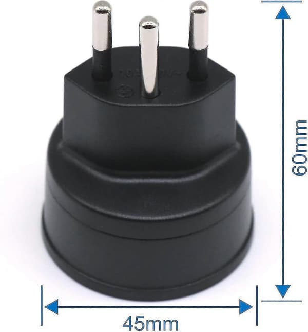 Schweiz/Liechtenstein 2-benet adapter - EU til DE/FR/IT/ES 3-benet stik (3 stk., sort)_Billige gaver