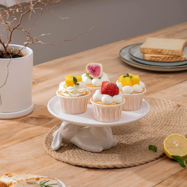 Cupcake-stativ, påskepynt, keramiske desserttallerkener til æg