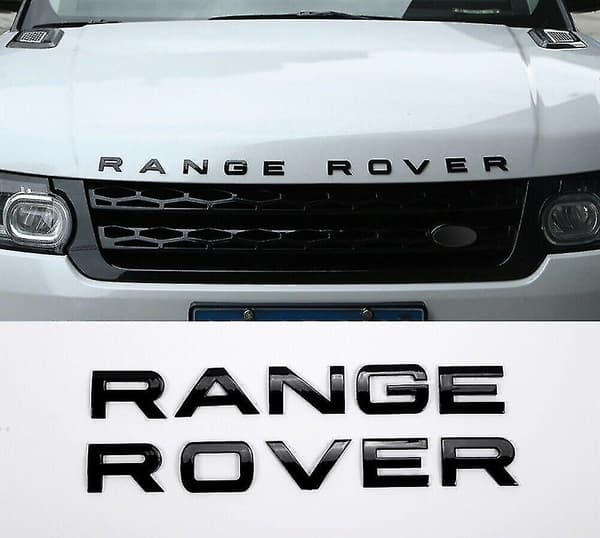 Blank Sort Range Rover Frontgrill Motorhjelm Emblem Badge Og Bageste Bogstaver Badge (2-pak)