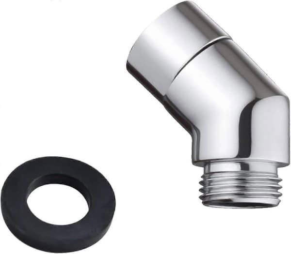 135° hånddusjadapter, 1/2\" albue, dusjhodeadapter, dusjslangeadapter, albuestykke for dusjhode, veggmontert hånddusj, sølv