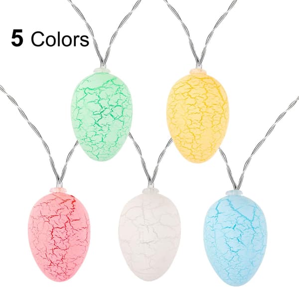 Easter Egg String Lights | Battery Operated Fairy Lights | 10 Lights Easter Decoration | Perfect for Spring and Bedroom Decorations