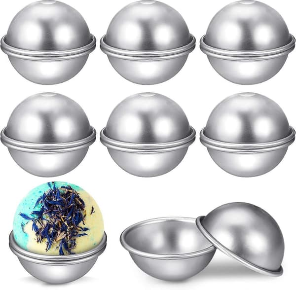 16 Stykker Badebombe Sæt - 7 cm Aluminiumforme til DIY Badebomber og Sæbefremstilling, Perfekt til Børn (8 Sæt)_Kvalitetsgåvor