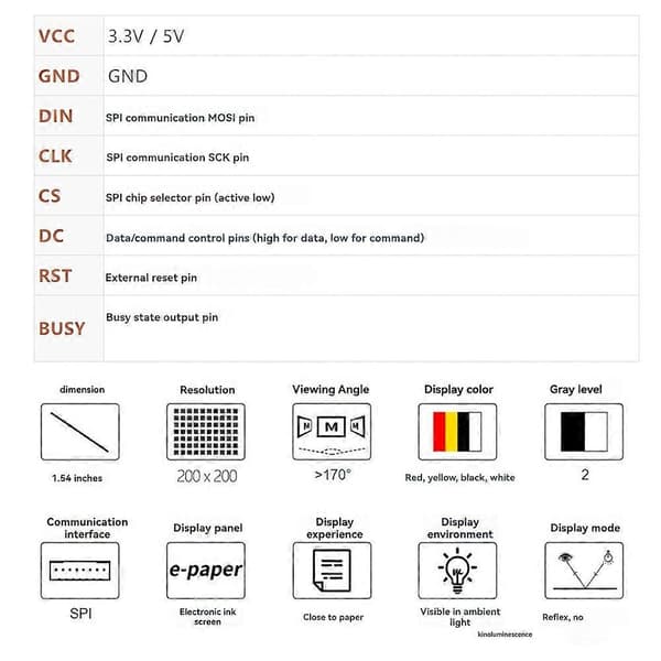 1,54 tommer E-Ink Display Modul til , STM32, til SPI EPaper Skærm 1,54 tommer-E-Paper-(G)