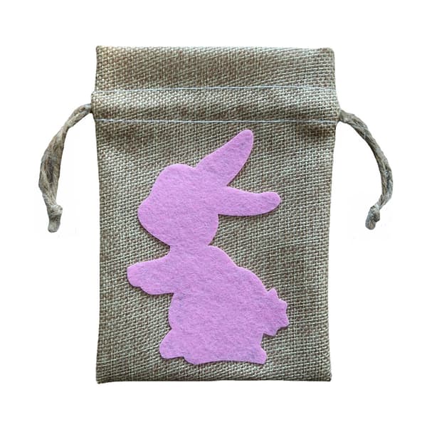 Easter Candy Container, Exquisite Easter Patterns, Drawstring Burlap Bags, 6 Pieces 14 x 10 cm, Multicolor, Perfect as Reusable Easter Gift Bags