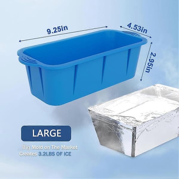 Extra stora isbitsformar 6-pack 18LB isbitsformar för isbad, återanvändbara isbitsbrickor för frys hemma isbad Blå