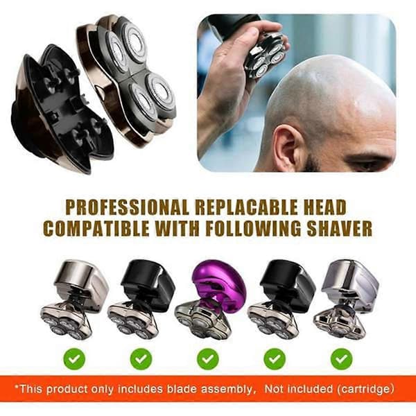 2-pak Pro 4 Shaver-erstatningshoveder til Skulls Pitbulls Gold PRO, Silver PRO, PRO, flydende 4 hoveder