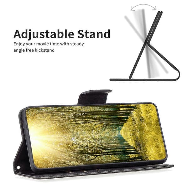 Højkvalitets lædercover med pung og stativ til Samsung Galaxy A35 5G Black
