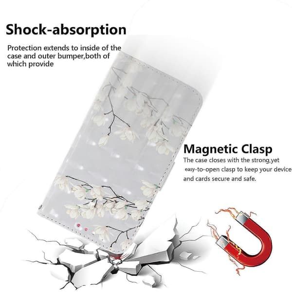 Compatible with Oneplus Nord 2t 5g Case Magnetic 3d Pattern Wallet Flip Case With Strap - Flower