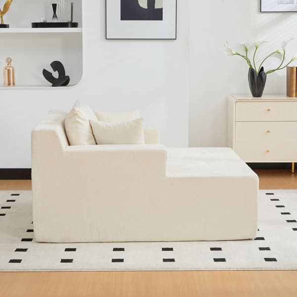 HOMAIRE modulsoffa i chenille med 30D högelastiskt skum, beige Beige