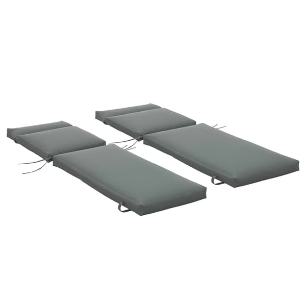 HOMAIRE 2-pack extra tjock 8 cm mörkgrå dyna för solstol 196x55 cm, polyester och skum Mörkgrå