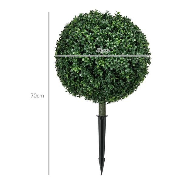 HOMAIRE Konstgjorda Buxbom 2-pack, realistisk, väderbeständig, lättskött, 70 cm Grön
