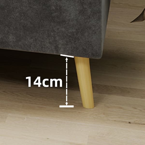 HOMAIRE Modern Minimalist Grå Plattformssäng med Stabil Multi-Support Bas Grå 200 x 160 x 14 cm