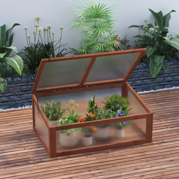 Mini trädhus med PC-panel Lutad design Bra ventilation 100x65x40cm Brun 100 x 65 x 40 cm