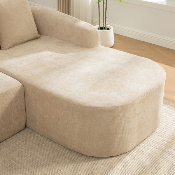 HOMAIRE modulsoffa i chenille med 30D högelastiskt skum, ljus khaki Light Khaki