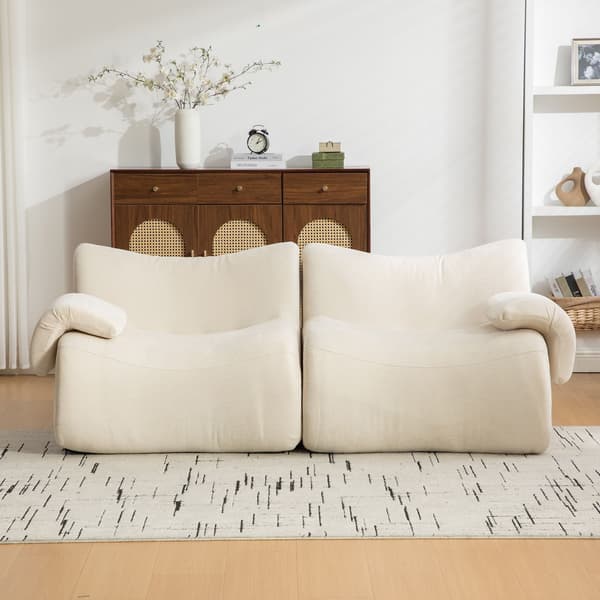 HOMAIRE modulsoffa i chenille med 30D högelastiskt skum, beige Beige