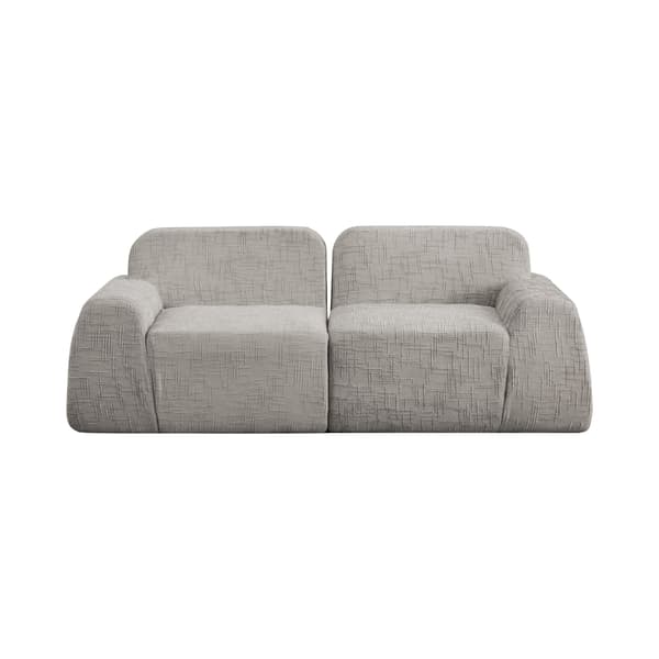 HOMAIRE modulsoffa i chenille med högelastiskt skum, grå Grå 198 x 90.5 x 73 cm