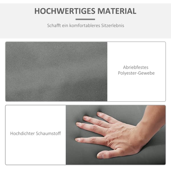 HOMAIRE 2-pack extra tjock 8 cm mörkgrå dyna för solstol 196x55 cm, polyester och skum Mörkgrå