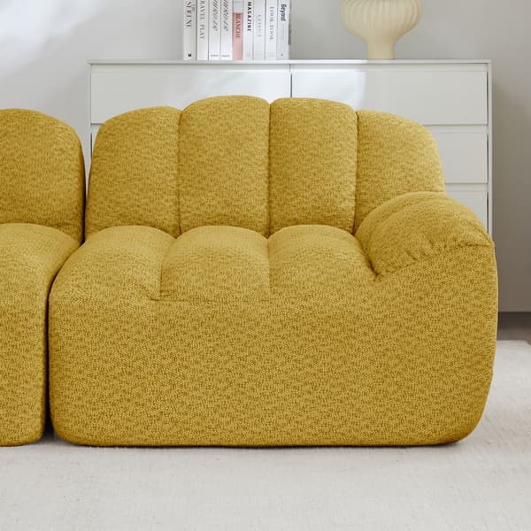 HOMAIRE 4-sits U-format modulsoffa med 2 ottomaner, gul Gul 366 x 165 x 79 cm